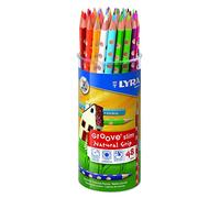 LYRA Groove Slim Wooden Colouring Pencils, 48 Pieces in Assorted Colours, Ideal for Children and Schools