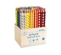 LYRA Groove Wooden Chunky Colouring Pencils, School pack, 96 Assorted Colours, Ideal for Children and Schools