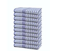 Lyra Linens - 100% Cotton Wonderdry Tea Towels Durable Absorbent Long Lasting Dish Towel - Bar, Catering, Restaurant Cloth - Pack Of 10 (Blue)