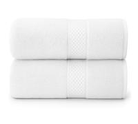 Lyra Linens - 100% Egyptian Cotton Bathroom Hand Towel - Pack of 2 OR 4 500 Gsm Hotel Quality, 50cm x 85cm, Quick Dry, Soft And Absorbent, Hair Towels (2, White)
