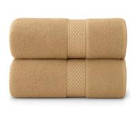 Lyra Linens - 100% Egyptian Cotton Bathroom Hand Towel - Pack of 2 OR 4 500 Gsm Hotel Quality, 50cm x 85cm, Quick Dry, Soft And Absorbent, Hair Towels (2, Latte)