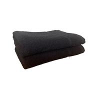 Lyra Linens - 100% Egyptian Cotton Hair Drying Styling Towels - Pack of 2 OR 4 - Barber & Salon Quality Hairdressing Towels (Black, 2)