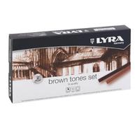 LYRA Polycrayons Fine Art Hard Pastel Set, 12 Assorted Brown Tones Colours, Ideal for Professionals & Students