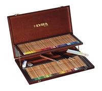 LYRA Rembrandt Aquarell, Fine Art Watercolour Pencils, 106 Pieces Wooden Box Set, 100 Assorted Pencils and Accessories, Ideal for Professionals & Students