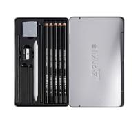 LYRA Rembrandt Art Specials, Fine Art Sketching Pencil Set, Metal Box, 12 Piece Charcoal Set, Assorted Pencils and Accessories, Ideal for Professionals & Students