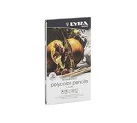 LYRA Rembrandt Polycolor, Fine Art Coloured Pencil Set, 12 Assorted Colours, Ideal for Professionals & Students