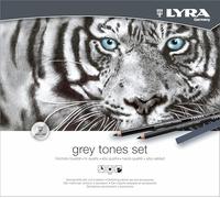 LYRA Fine Art Sketching Set, 11 Grey Tones Pencils & Pastels, Ideal for Professionals & Students