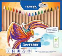 LYRA Super Ferby Colour Pencils, Assorted Unpainted 18 Farbstifte Ferby Natur Multicolored