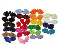 LYRACCES Chinese Frog Fasteners Knot Closure Sewing Buttons Cloth Mixed 21kinds of Color 6cm Pack of 21pairs