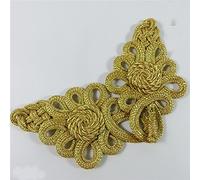 Lyracces Sewing Fasteners Braid Knotting Belt Knit Closure Fabric Chinese Frog Knots Cheongsam Frogging Button Extra Large 8in 5pair Gold Tone