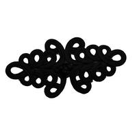 Lyracces Sewing Fasteners Knotting Christmas Xmas Tree Fabric Chinese Decorative Knots Cheongsam Frogging Button (Black)