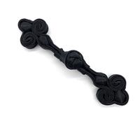 Lyracces Sewing Fasteners Knotting Timothy-Grass Satin Chinese Knot Cheongsam Frogging Button 1pair (Black)