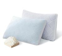 Lyralith Shredded Memory Foam Cooling Soft Bamboo Viscose Pillows King Set of 2, Adjustable Hypoallergenic Hotel Quality Bed Pillows for Side, Stomach or Back Sleeper, Oeko-TEX Certified