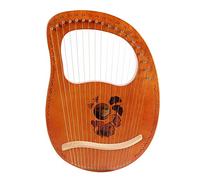 Lyre 19 String Wooden Lyre Harp Metal Strings Mahogany Solid Lyre Piano Instrument with Tuning Wrench and Spare Strings Harp
