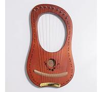 Lyre Harp, 10 Metal Strings, Mahogany Lye Harp with bag Tuning Wrench (Color : Brown)