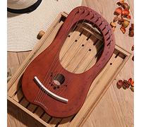 Lyre Harp 10 Strings Handmade engeraved by Mahogany Wood Small Harps Harp String Instruments Metal Stringed Musical Instruments Lyre Harp with Tuning Wrench Black Gig Bag Best Gift for Beginners