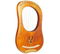 Lyre Harp 10 Strings Mahogany Wood Small Harps Lyre Harp String Instruments Metal Stringed Musical Instruments Lyre Harp with Tuning Wrench Black Gig Bag Best Gift for Beginners Music Lovers Beginners