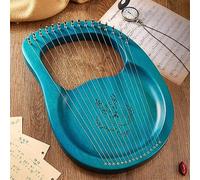 Lyre Harp 15, 16, 19, 21, 23, 24 Strings Beginner Portable Musical Instrument Lap Harp with Gig Bag, Spare String Tuning Wrench, Picks and Manual (Color : 16-string-B-Through-Blue)