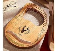 Lyre Harp 15, 16, 19, 21, 23, 24 Strings Beginner Portable Musical Instrument Lap Harp with Gig Bag, Spare String Tuning Wrench, Picks and Manual (Color : 16-string-A-Log)