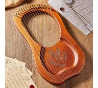 Lyre Harp 15, 16, 19, 21, 23, 24 Strings Beginner Portable Musical Instrument Lap Harp with Gig Bag, Spare String Tuning Wrench, Picks and Manual (Color : 16-string-C-Coffee)