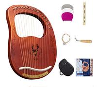 Lyre Harp, 16/19 Metal Strings Maple Saddle Mahogany Body Lyre Harp with All Accessories Included