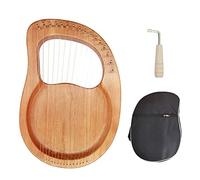 Lyre Harp, 16 Metal Strings Bone Saddle Mahogany 16 String Lyre Harp with Tuning Hammer And Carry Bag for Instrument Lovers - Classic