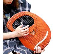 Lyre Harp, 16 Metal Strings Bone Saddle Wooden lyre harp Mahogany Wood String Smooth Music Instrument with Carry Bag,Tuning Wrench for Music Lovers Beginners