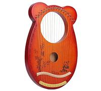 Lyre Harp, 16 Metal Strings Copper Saddle Mahogany Lyre Harp With Tunning Wrench, Extract Strings, Manual, Best Gifts For Adult, Kids, Beginners (Color : Red)