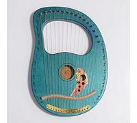 Lyre Harp, 16 Metal Strings, Lye Harp with Reliable Gig Bag and Tuning Wrench, Musical Instrument for Adult/Kids, Goldfish Pattern/Atrovirens