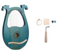 Lyre Harp 16 Metal Strings Solid Wood Mahogany Lyre Harp with Tuning Key, Stringed Musical Instruments Gifts For Music Lovers, Beginners, Friend A