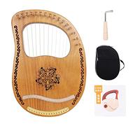 Lyre Harp, 16-String Lyre Harp, Mahogany Panel and Okoume Back Panel, Unique Patterns, With Carry Bag, Tuning Wrench and Music Manual, Instrument for Kids, Adults and Beginners