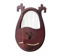 Lyre Harp 16 String Lyre Harp Set Hard Mahogany Portable With Tuning Wrench(Brown Set)
