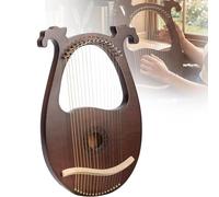 Lyre Harp, 16 String Mahogany Lyre Instrument with Tuning Wrench,Replace String Set, Tuning Wrench, Rich Tone for Performance & Relaxation