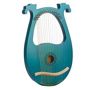 Lyre Harp 16 Strings for Adult,Lyre Metal Strings Wooden Harp Instrument, Mahogany Lye Harp with Tuning Wrench, Bag Gift for Beginners Instrument Lovers Music Lovers Kids Kids (Color : Blue)
