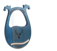Lyre Harp 16 Strings Lyre Harp Wooden Mahogany Musical Instrument Stringed Portable With Tuning Tool For Beginner(Blue)