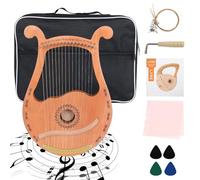 Lyre Harp 16 Strings Mahogany Wood Lyre Harp with Tuning Wrench, Pick, 16 Spare String Set, Black Gig Bag and Instruction Manual for Beginners Instruments Lovers