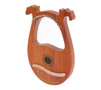 Lyre Harp, 16 Strings Solid Wood Mahogany Lyre Harp with Extra Strings, Picks, Tuning Lever for Music Lovers, Beginners, and Friends, Wood color