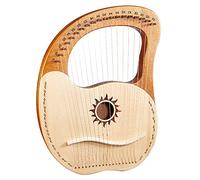Lyre Harp 19 Metal String, Solid Wood Mahogany Unique Patterns Harp, With Tuning Wrench And Instruction Guide For Adult Kids And Beginner