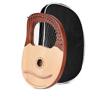 Lyre Harp, 19 Metal Strings Copper Saddle Mahogany Lyre Harp, With Tunning Wrench, Extra Strings, Music Manual, Best Gifts For Adult, Kids, Beginners
