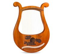 Lyre Harp, 19 Metal Strings Greek Violin,19 String Lyre Unique Patterns Carved Phonetic Symbols Gifts For Music Lovers, Beginners, Friend B