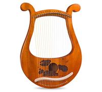 Lyre Harp, 19 Metal Strings Mahogany Classical Style Gifts for Amateur and Beginner, with Carry Bag,Tuning Key,Spare String,English Instruction Manual