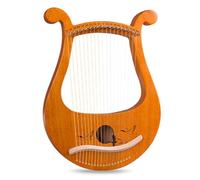 Lyre Harp, 19 String Beginners Harp Portable, Mahogany Wood String Instrument, Classical Style Harp Instrument, for Adult/Beginners, Easy to Use(Brown B)