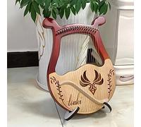 Lyre Harp, 19-String Harp, Metal String Mahogany Instrument, with Tuning Wrench, Pick, Strings, for Beginners Music Lovers Adult, Easy to Use (Color : Coffee color)