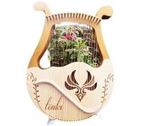 Lyre Harp, 19-String Harp, Metal String Mahogany Instrument, with Tuning Wrench, Pick, Strings, for Beginners Music Lovers Adult, Easy to Use (Color : Log color)
