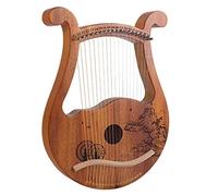 Lyre Harp 19 String Mahogany Lyre Harp 19 String Lyre Unique Patterns Carved Symbols for Music Lovers Beginners Harp (Color : Wood Color)