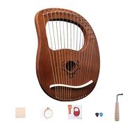 Lyre Harp 19 Strings Wooden Mini Harp Six-Pointed Star Greek Violin for Beginner,Musical Instrument Adult Orchestral Harp with Music Book,Tuning Wrench Harp