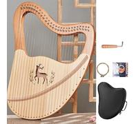 Lyre Harp 21/27/32 Metal Strings Mahogany Acoustic Harp with Extra Strings Picks Tuning Lever Black Gig Bag Beginner's Manual for Lyre Children Adult Gifts