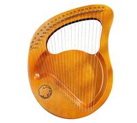 lyre harp, 21 Metal String Lyre Harp Solid Wood Mahogany, Carved Phonetic Symbols, With Tunning Wrench, Extract Strings