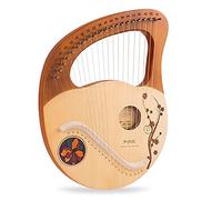 Lyre Harp 21 Metal String Wood Instrument, Saddle Mahogany Strings Lyre With Tuning Wrench, Replace String Set And Tuning Wrench, For Adults Kids Beginners