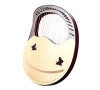 Lyre Harp, 21 Strings Mahogany Wood Harp Instrument with Carrying Case Tuning Key Spare String for Beginners Music Lovers, Best Gift